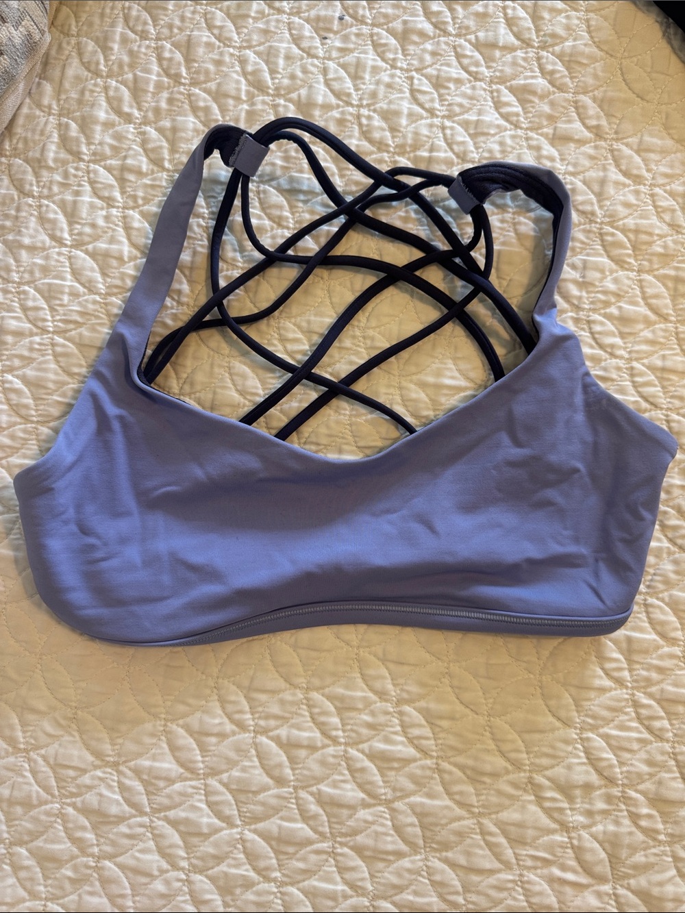 lululemon athletica Lavender Sports Bra with Black Strappy Back